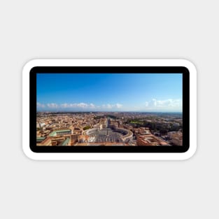 Copy of Rome, Italy. Famous Saint Peter's Square in Vatican and aerial view of the city. Magnet