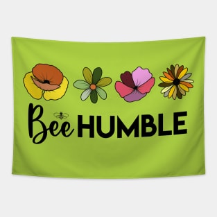 Bee Humble with Colorful Flowers, Love Bees, Cute Tapestry