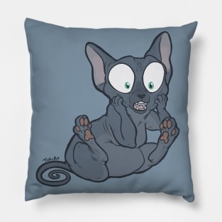 Oh My - blue sphynx Pillow