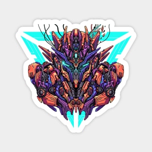 The great face mecha Illustration Magnet