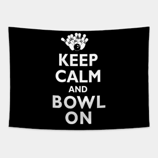 Keep Calm and Bowl On Bowling Bowler Tapestry