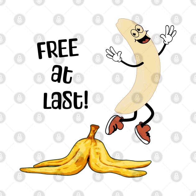 Funny free banana man is stripped of its peel and happy dancing by Luxinda