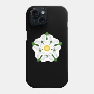 English White York Rose Tudor Heraldic Emblem Black Phone Case