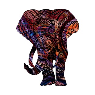 Intricate Asian Elephant Colorful Illustration T-Shirt