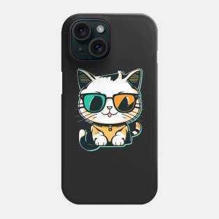 Cat wearing sunglasses cool Phone Case