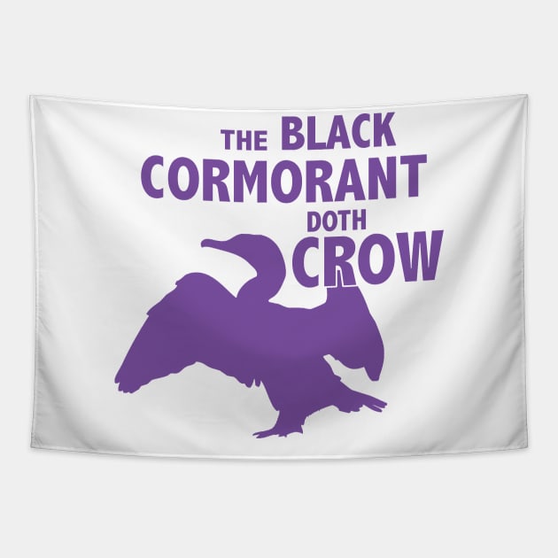 The Black Cormorant Doth Crow - Purple Tapestry by Bat Boys Comedy