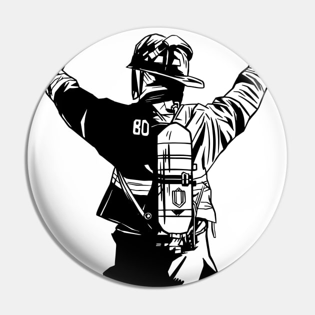 Firefighter Rocks - Squad - Firemen Pin by Popculture Tee Collection