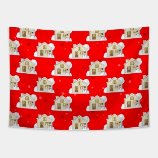 Christmas House Pattern Tapestry