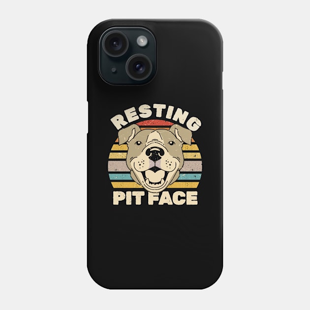 Resting Pit Face - vintage pitbull Phone Case by SUMAMARU