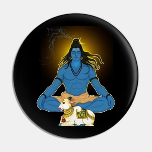 Shiva meditate with nandi Pin