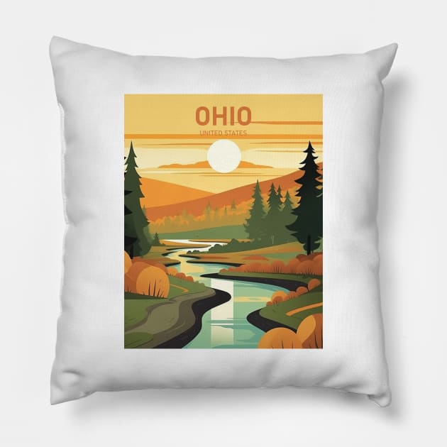 OHIO Pillow by MarkedArtPrints