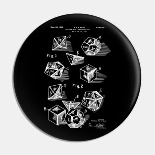 Dice Set Tabletop Games Patent Blueprints 1963 Pin