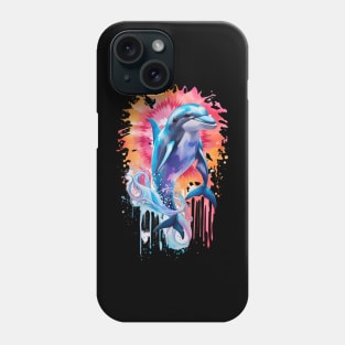 Harmony of Colors: McKenna's Tie-Dye Dolphin Serenade Phone Case