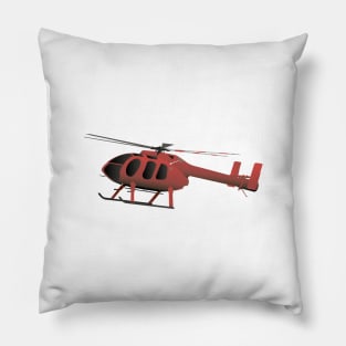 Light Red Helicopter Pillow