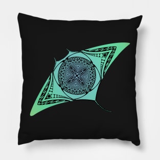 Manta Ray Mandala Pillow