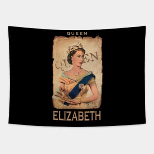 Queen Elizabeth Retro Tapestry