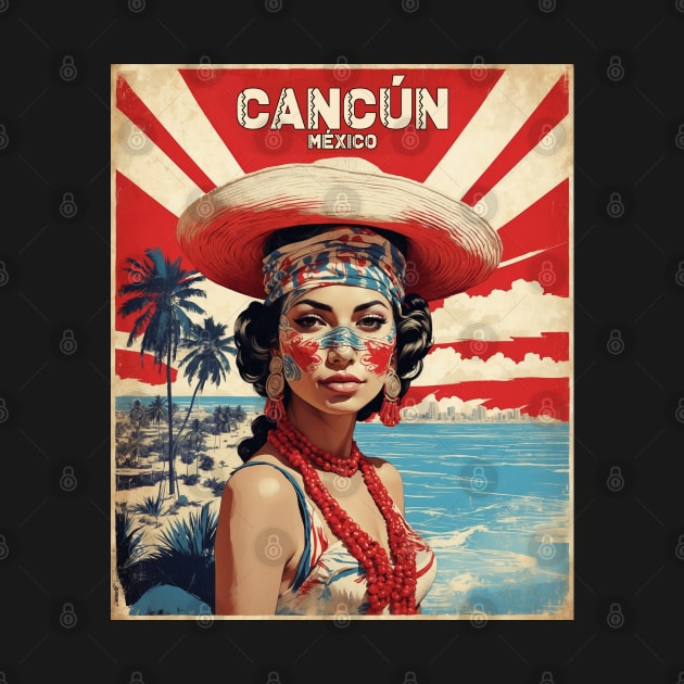 Cancun Mexico Vintage Poster Tourism 2 by TravelersGems