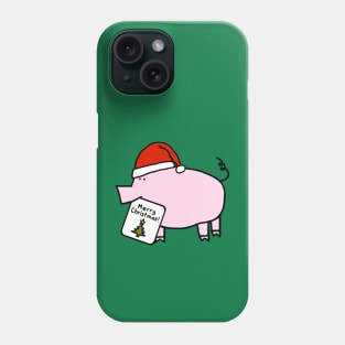 Cute Pig Says Merry Christmas Phone Case