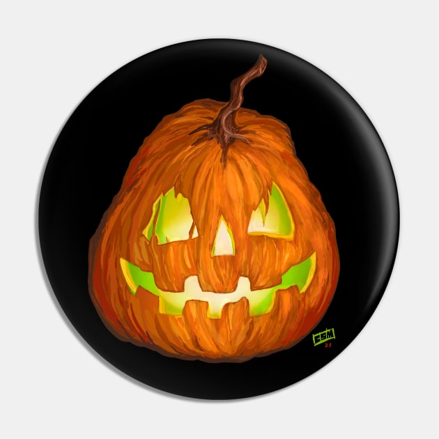 Jack O Lantern Pin by Magic Whiskey ART