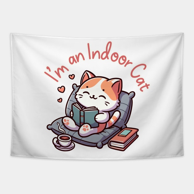 indoor cat Tapestry by fikriamrullah