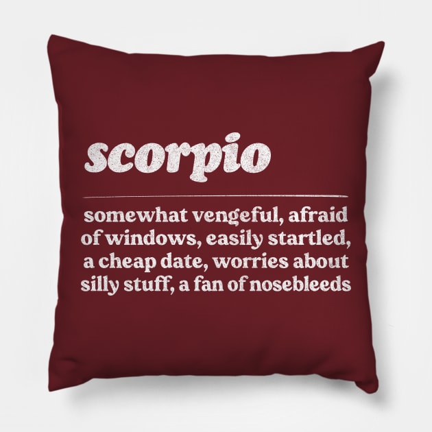 Scorpio Zodiac Symbol //// Humorous Gift Design Pillow by DankFutura