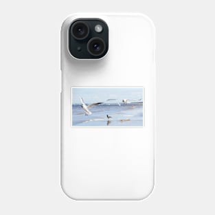 Two seagulls flying above the water Phone Case