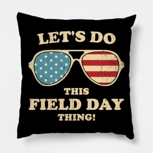 Let's Do This Field Day Sun Glasses US Flag Boy Girl Kid Pillow