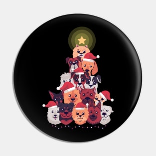 Dogs in Christmas tree xmas gift Pin