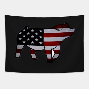 American Flag Pig Silhouette 1 - NOT FOR RESALE WITHOUT PERMISSION Tapestry