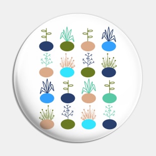 Retro Plants Pattern Pin