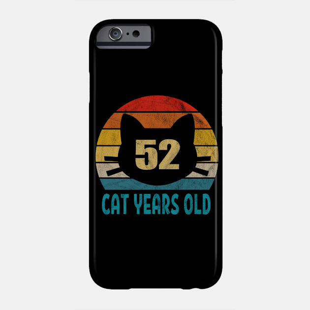 52 Cat Years Old Retro Style 9th Birthday Gift Cat Lovers Tumblr