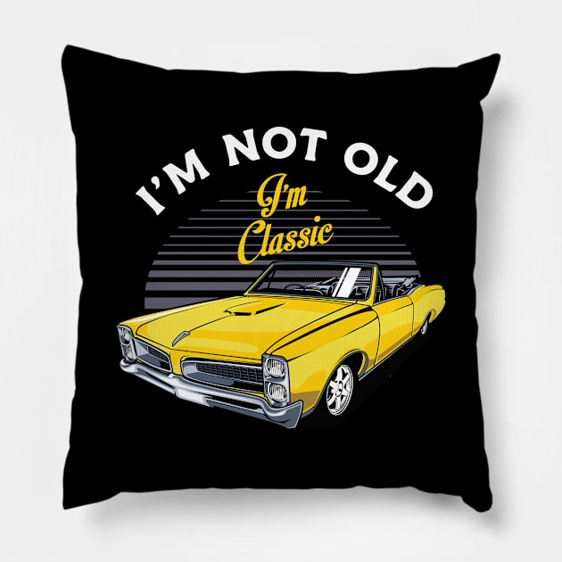 Old School Vintage Classic Oldtimer Car Pillow by Tobias Store