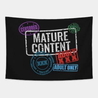 Mature Content Explicit Warning Stamp Tapestry