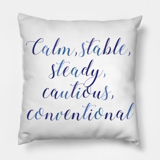 ISTJ Calm Stable Steady Cautious Conventional Pillow