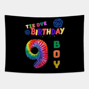 9 years old Tie dye Birthday boy Tapestry