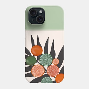 Fruit on Palm Leaf Minimal Phone Case