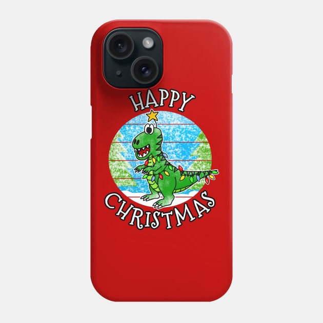 Christmas T-Rex Dinosaur Xmas 2022 Phone Case by doodlerob