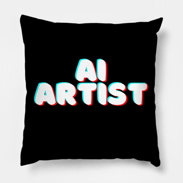 Ai Artist Glitchy Meme Art Pillow by Daytone