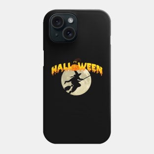 Halloween, witch flying Phone Case