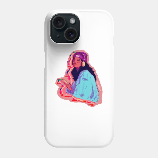 Girl listening to music Phone Case by maplejoyy