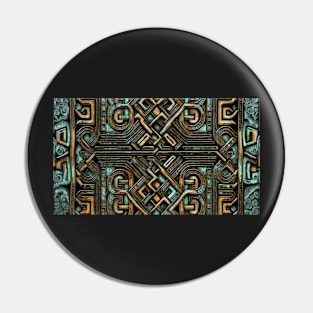 Artistic Mayan Inspired Design Pattern Pin