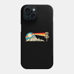 Disc Golf Distressed Mountains and Sun 80s Vintage Phone Case