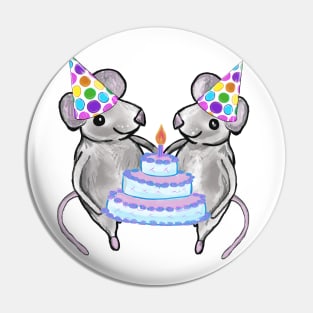 Happy Birthday Mice Pin