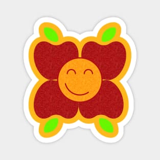 Happy Apples and Oranges Flower Magnet