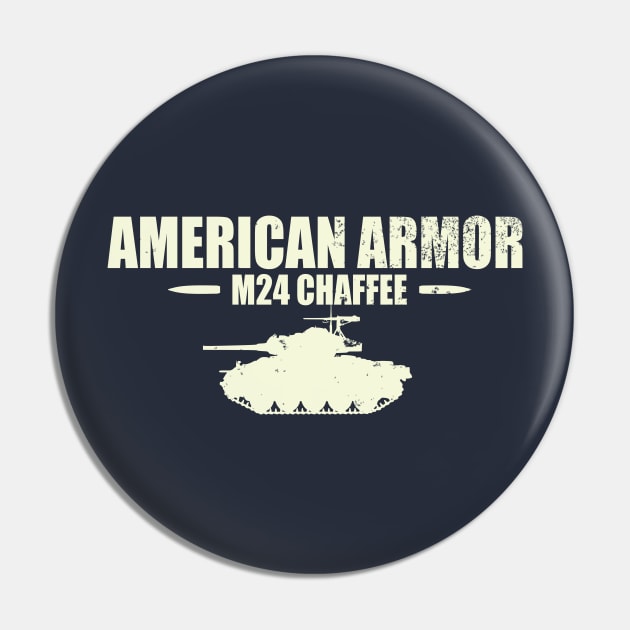 WW2 M24 Chaffee Tank (distressed) Pin by TCP