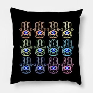 Evil eye hamsa hand Pillow