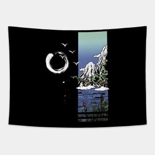 Lake and Mountain (Dark) Tapestry