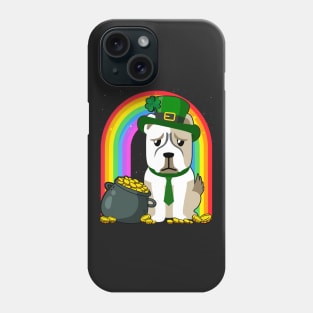 American Bulldog Rainbow Irish Clover St Patrick Day Dog product Phone Case