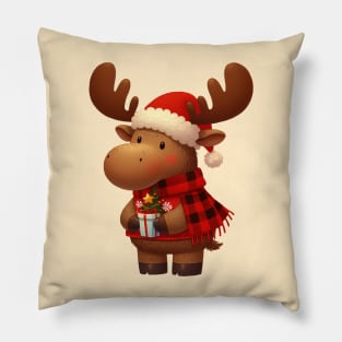 Cute Christmas Moose Pillow