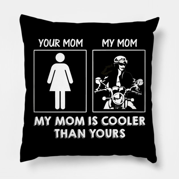 My mom love motorcycle Pillow by danieldamssm